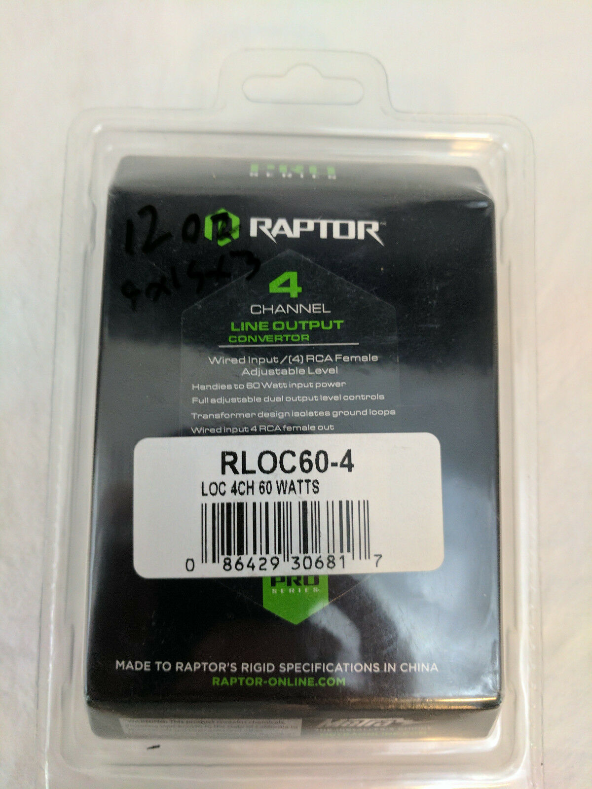 Raptor Rloc60 4 4 Channel Line Output Converter Pro Series