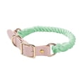 thumbnail image 1 of Pet Woven Cotton Rope Leather Large and Medium-Sized Dog Collar Gradient Color Collar Adjustable Size (Mint Green, S), 1 of 7