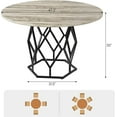 thumbnail image 3 of M optimized Round Dining Table for 4-6 People, 47" Farmhouse Kitchen Table, Modern Circle Dinner Table with Sturdy Base, Industrial Wood Dinning Room Table for Kitchen, 3 of 8