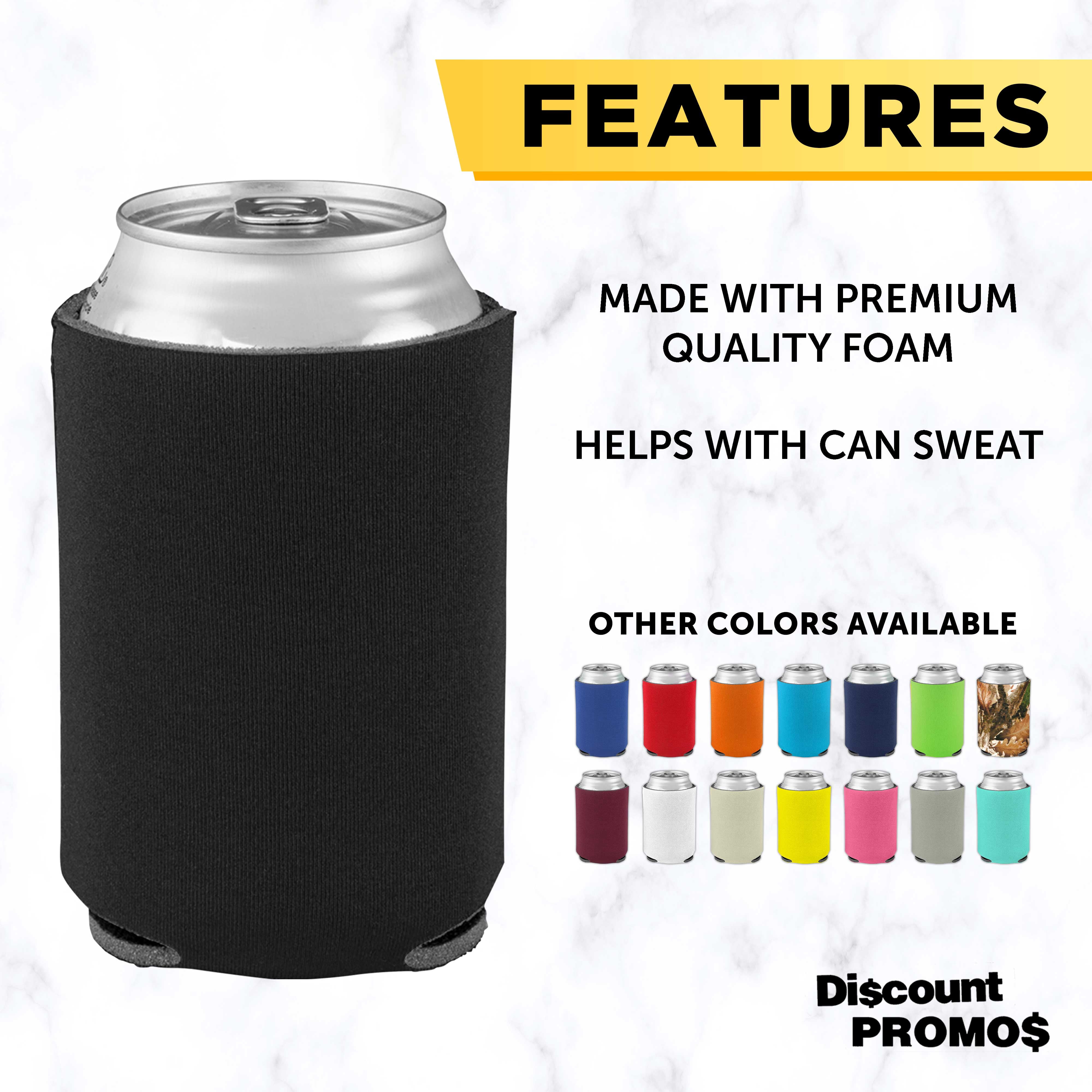 4mm Collapsible Can Coolers, Set of 25, Bulk Pack - Insulated Beer Holders for Keeping Your Beer Cold - Black