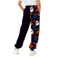 thumbnail image 4 of XQYLOS Girls Halloween Sweatpants - Pumpkin Ghos𝗍 Print 𝖣rawstring Baggy High Waisted Elastic Long Bottom for Kids 3-14Y, 4 of 6
