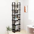 thumbnail image 1 of vidaXL Storage Shelf Black 60x30x210 cm Engineered Wood, 1 of 5