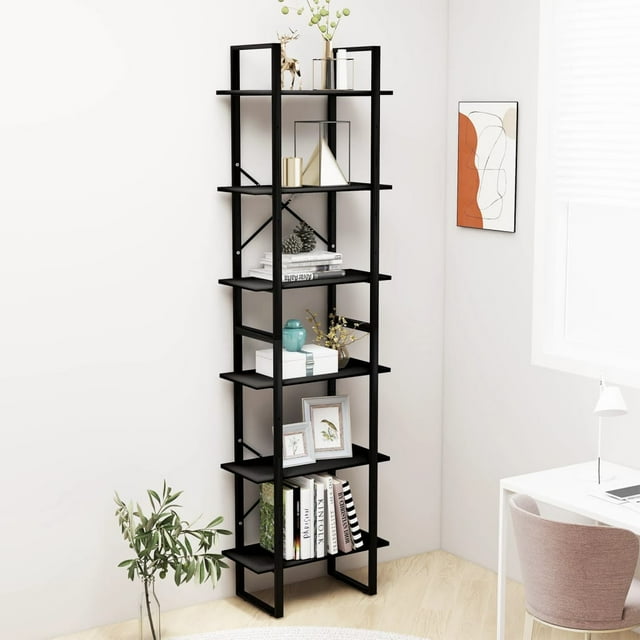 vidaXL Étagère de Rangement Noire 60x30x210 cm Bois Reconstitué