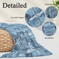 thumbnail image 3 of Blue Abstract Throw Pillow Covers, Vintage Geometric Gradient Oil Painting Simple Soft Breathable Pillow Cases with Invisible Zipper, Toddler Pillowcases for Couch Bed Sofa Chair 12x20 Inches, 3 of 9