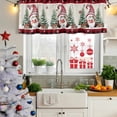 thumbnail image 5 of Christmas Gnomes Curtain Valances for Windows, Kitchen Valance Window Treatments Panel 2 Pack, Xmas Tree Snowflakes Winter Burlap Plaid Rod Pocket Short Curtains for Bathroom Bedroom 60 x 18 Inch, 5 of 8