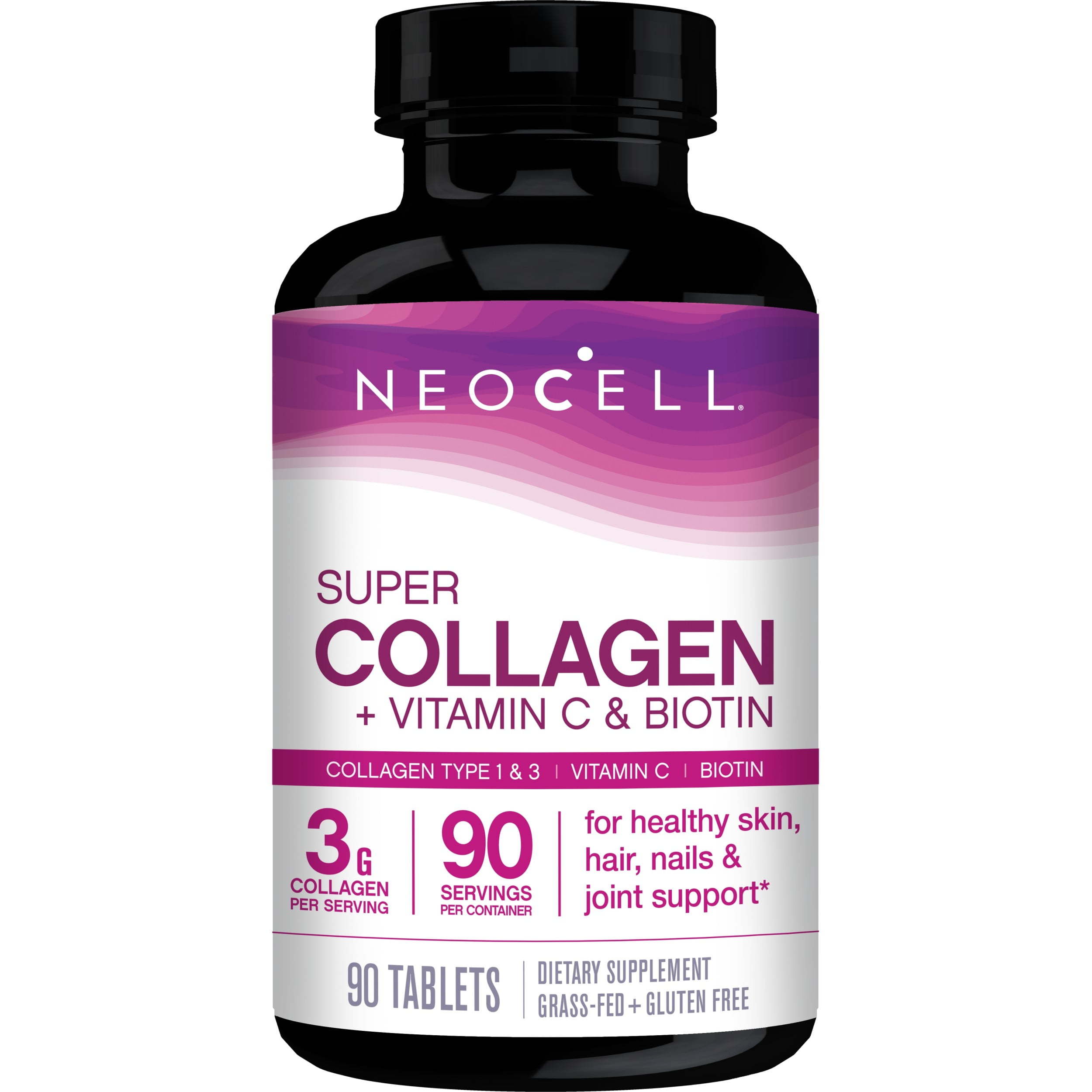 NeoCell Super Collagen + Vitamin C & Biotin, Dietary Supplement, Grass-Fed; 90 Tablets