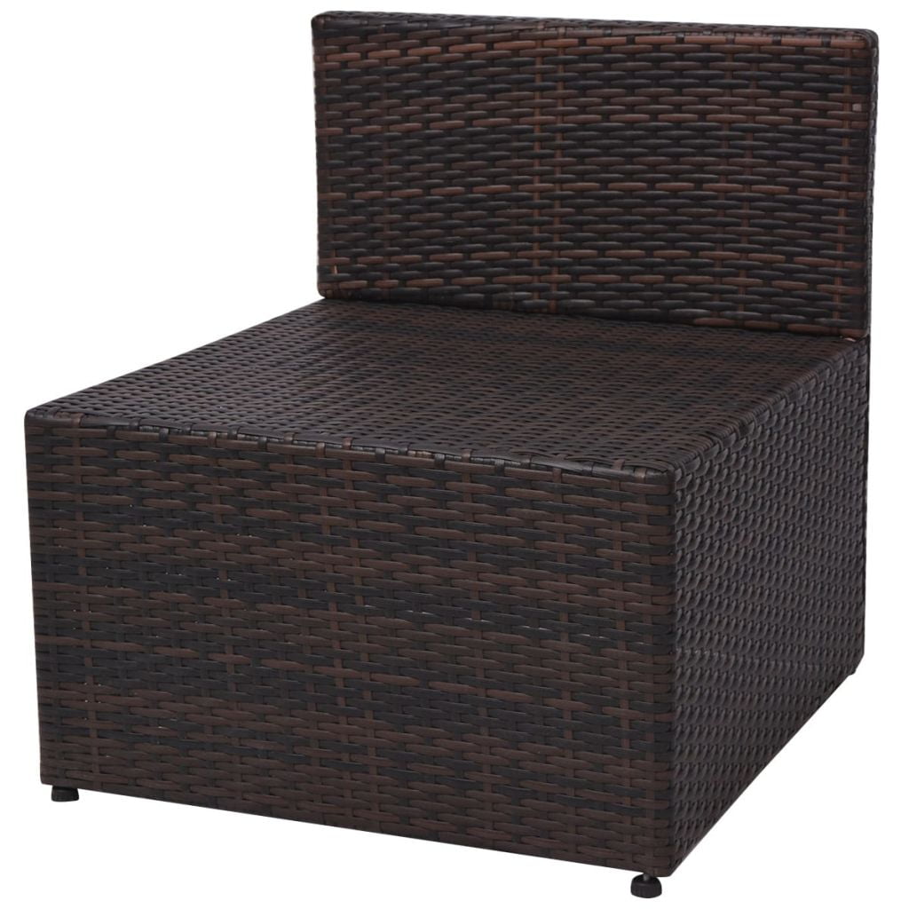 Kepooman 5 Pcs Outdoor Patio Rattan Lounge Sofa Set with Cushions & Pillows, Brown Kepooman 5 Pcs Outdoor Patio Rattan Lounge Sofa Set with Cushions & Pillows, Brown