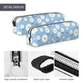 thumbnail image 4 of Yiaed Daisies Flowers Print Leather Pencil Case - Leather Pen Pencil Holder - Elegant & Practical Pencil Pouch for Work & Office, 4 of 7
