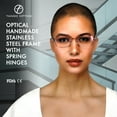 thumbnail image 2 of Tango Optics Metal Optical Eyeglasses Frame Luxe Stainless Steel Virginia Apgar Red Gold For Prescription Lens -, 2 of 7