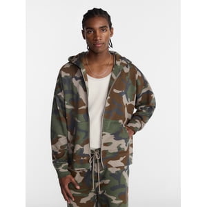 No Boundaries Men's Zip Hoodie with Long Sleeves