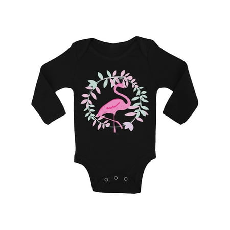 

Awkward Styles Flamingo Crown Baby Bodysuit Long Sleeve Pink Flamingo Romper for Boys Summer One Piece for Girls Pink Flamingo Romper for Children Nice Flamingo Gifts for Little One Summer Clothing