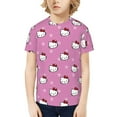 thumbnail image 7 of Hello Kitty T Shirts For Girls Boys, 3d Print Cartoon Graphics T Shirt, Youth Crewneck T-Shirt, Unisex Short Sleeve Top Tees Age 4-16 Years, 7 of 7