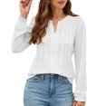 thumbnail image 7 of Oplxuo Womens Tops Dressy Casual Long Sleeve Shirts V Neck Chiffon Blouses Fall Outfits for Women 2025, 7 of 7