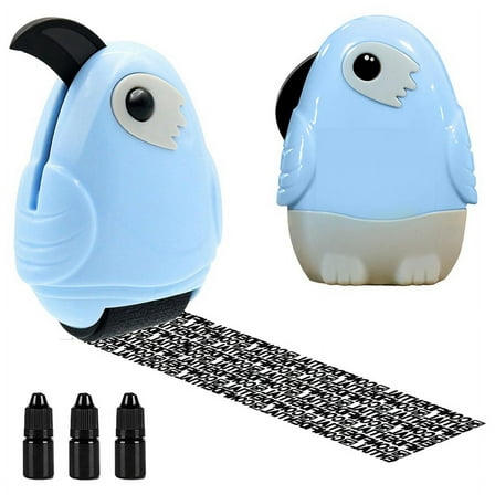 Identity Theft Protection Roller Stamp with Box Opener, Stamp Roller Including 3 Pack Refills Ink