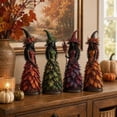 thumbnail image 4 of Enchanted Autumn Witch Figurine, 5'' Halloween Witch Desktop Fall Decorations, Witch Shelf Decoration for Mantel Fireplace Tiered Tray, Gothic Harvest Home Halloween Decorations Gift (Green), 4 of 9