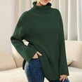 thumbnail image 5 of Babysbule Plus Size Womens Sweaters New Arrivals Women Solid Color Turtleneck Open Long Sleeve Turtleneck Ribbed Sweater Woman Clearance Women's Fashion, 5 of 6
