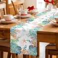 thumbnail image 5 of Beach Coastal Table Runner 72 Inches, Summer Coral Starfish Nautical Ocean Bed Runner Dresser Scarves Tabletop for Indoor Outdoor Parties/Ceremony/Banquet, 18" x 72", 5 of 8