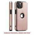 thumbnail image 3 of Casus Classic Wallet Case Leather Logo View Card Holder Cover for Apple iPhone 13 - Rose Gold, 3 of 8