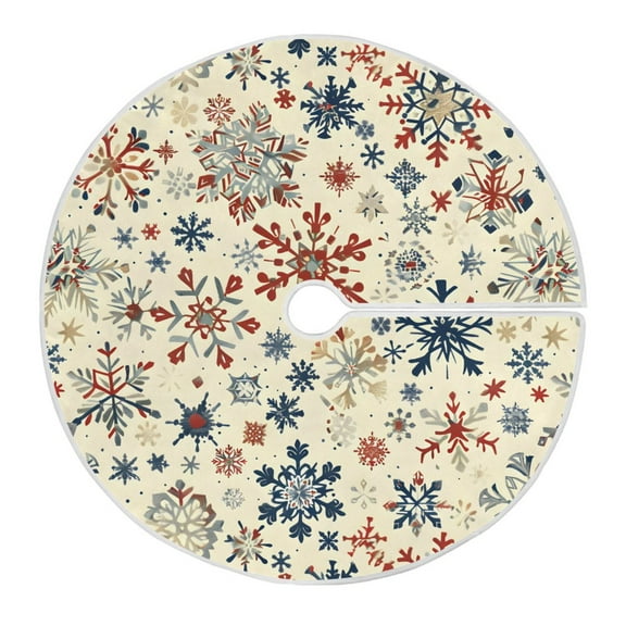Ryvnso Christmas Tree Skirt Snowflake Retro Xmas Tree Skirts Ornament Home Decorations 35.4"