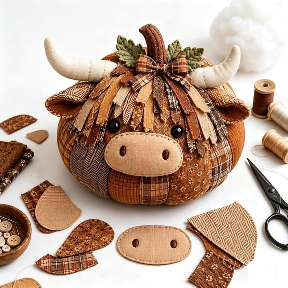 DIY Animal Pumpkin Sewing Kit, Halloween DIY Pumpkin Patchwork Craft Kit, Woodland Animals Craft Kits, Fabric Sewing Set for Adults, Halloween Table Home Decor, Handmade Gift for Mom, Grandmother
