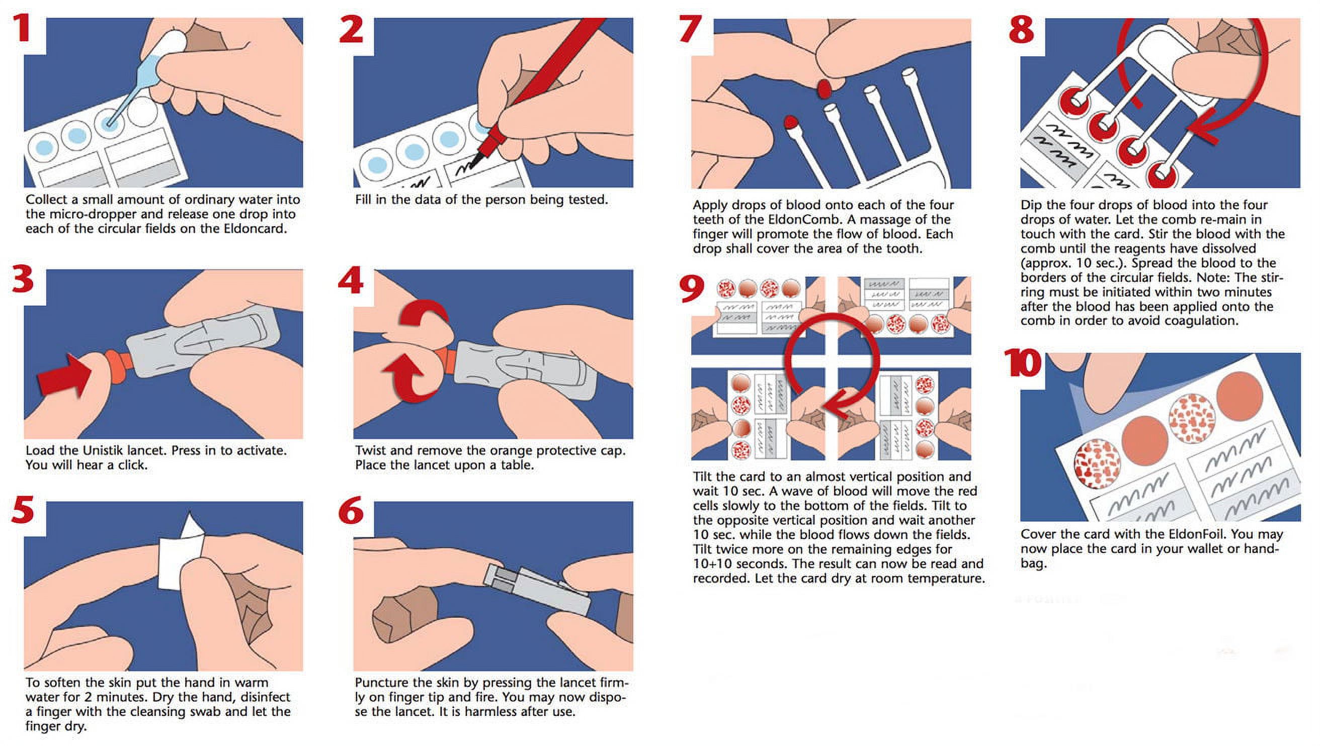 Eldoncard Blood Type Test Kit, Blood Typing Kit w/ Instructions - image 5 of 6