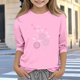 thumbnail image 1 of Blusas y camisas de cuello redondo y manga larga para niños, blusas/camisas de poliéster con estampado de corazones, mangas 3/4 y cuello redondo, elegantes e informales., 1 of 5
