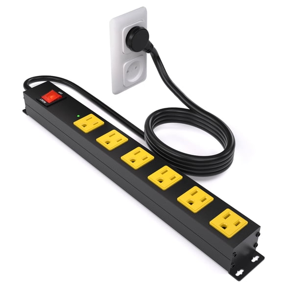 Regleta OKCHILD con 6 tomas, cable de 3 m, protección contra sobretensiones de 2700J, 15A