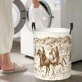 thumbnail image 4 of Goofa Western Desert Cowboys1 Printed Circular Hamper,Laundry Basket with Handles,Storage Baskets Foldable,Large Capacity Laundry Hamper-Small, 4 of 8