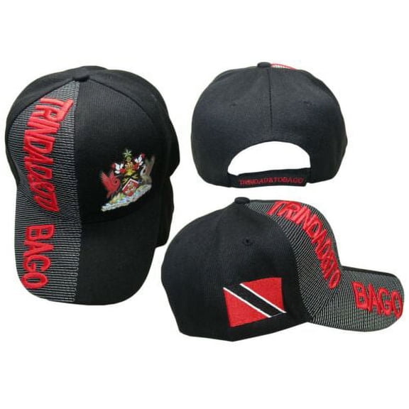 Trinidad & Tobago Country Black Red Letters Patch On Side Embroidered Hat Cap
