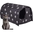 thumbnail image 1 of QAVILFLY Casa para gatos al aire libre, resistente a la intemperie, plegable, refugio para gatos cal, 1 of 7