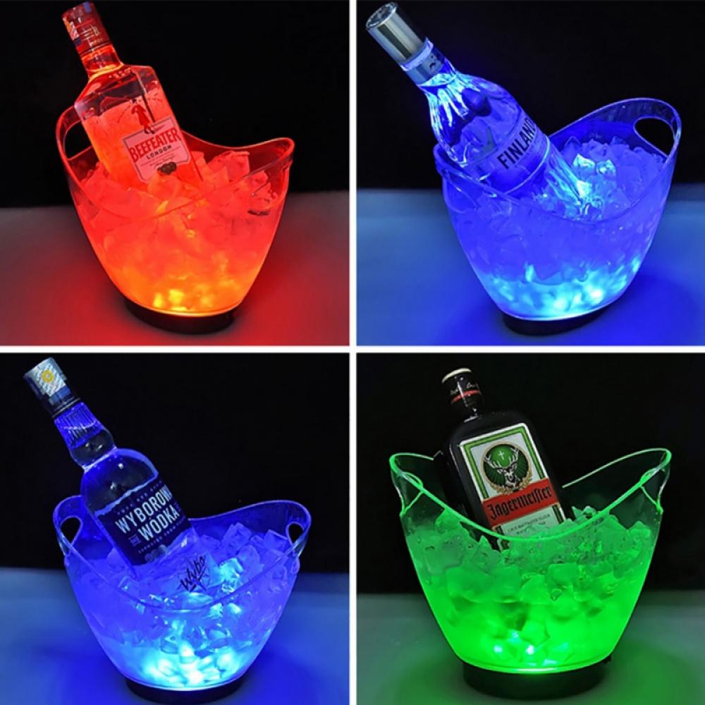 LED Ice Bucket, Regular 2L Large Capacity Lighted Ice Bucket with