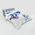 thumbnail image 3 of Ambesonne Anchor Bedding Set 3 Pcs, Nautical Wheel Ocean, Twin XL, Blue and White, 3 of 3