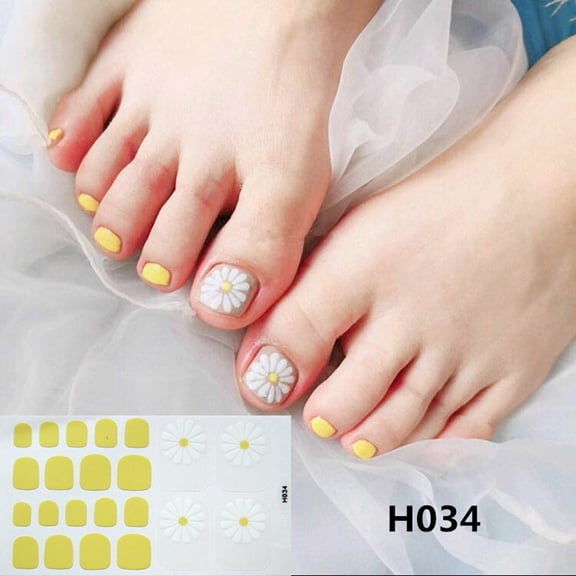 Adhesive Toenail Polish Wraps Stickers Flower Marbling Toe Nail Strips Decals for Toes Manicure Accessories Gifts Stocking Stuffers for Women