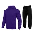 thumbnail image 2 of XUNKUSGA Mens Sweatsuit 2 Piece Set Fashion Hooded Sweatshirt and Joggers Set Casual Outfits for Men Hoodie Sweatsuit Sets Casual Jogging Athletic Suits Purple 2XL, 2 of 6