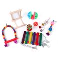thumbnail image 2 of 8pcs/set Pet Bird Toy Hanging Cage Swing Bridge Toys Combination Set for Small Animals, 2 of 8