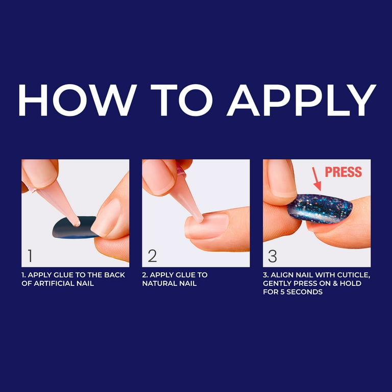 KISS Gel Fantasy Press-On Nails, Silver, Textured Acrylic, Medium