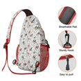 thumbnail image 3 of Sling Backpack,White Christmas Gnome and Light Pattern Sling Bag with Water Bottle Holder,Waterproof Sling Bag for Men/Women with Headphone Jack for Hiking,Travel, 3 of 6
