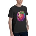 thumbnail image 2 of Cartoon Strawberry Men's T-Shirt Cotton 100% Summer Tops Fashion Casual Cartoon Strawberry Short Sleeves for Men Women Round Collar Top Tees, 2 of 6
