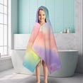 thumbnail image 6 of Pastel Rainbow Clouds Hooded Bath Towel，50"x30" for Ages 3 To 12 Kids, Quick Dry Lightweight Soft Microfiber Hood Beach Towel Cover Up for Kids, 6 of 7