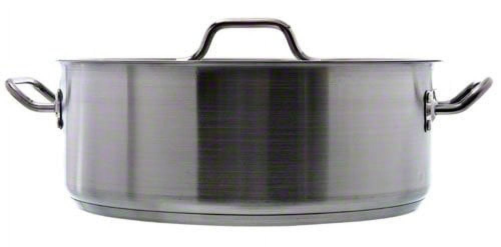 Update International 25 Quart Stainless Steel Brazier Pan with Cover