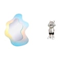 thumbnail image 1 of Espejo Acrílico Ondulado Moderno Y Estatua De Astronauta, Adorno Decorativo Para Pared De Baño, Chimenea, Estante, Escritorio. Regalo Creativo Para Inauguración De Casa., 1 of 8