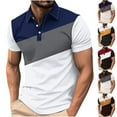 thumbnail image 6 of guisaled Men's Golf Shirts 2025 Summer Short Sleeve Casual Dressy T Shirt Fashion Color Block Slim Fit Henley Button Down Shirts, 6 of 6