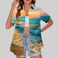 thumbnail image 2 of Women Tank Tops Loose Fit Crop Button Down Shirts for Women Short Sleeve Women Y2K Off Shoulder Long Sleeve Tees Slim Fit, 2 of 7