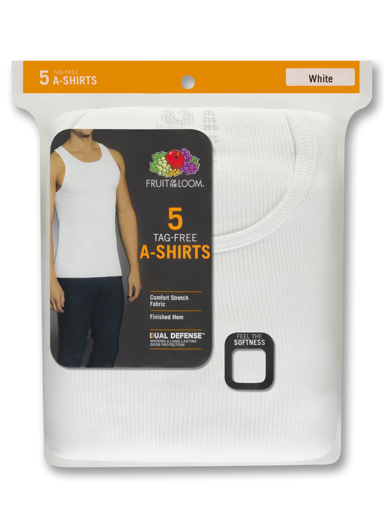 FRUIT OF THE LOOM PLAIN WHITE T SHIRT TEE SHIRT 2 OR 5 PACK (S TO 5XL)  GRADE A