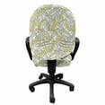 thumbnail image 3 of Leaf Office Chair Slipcover, Repeating Autumnal Foliage Abstract Lines Geometrical Interpretation Pattern, Protective Stretch Decorative Fabric Cover, Standard Size, Mustard Sage Green, by Ambesonne, 3 of 5