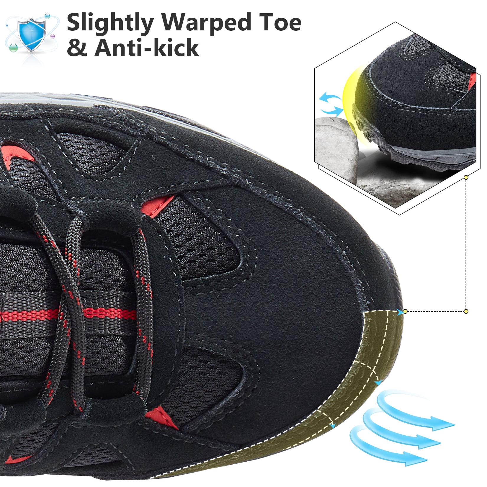 CAMEL CROWN Men's Hiking Shoes Leather Low Top Sneakers Lightweight for Outdoor Trailing Trekking Walking