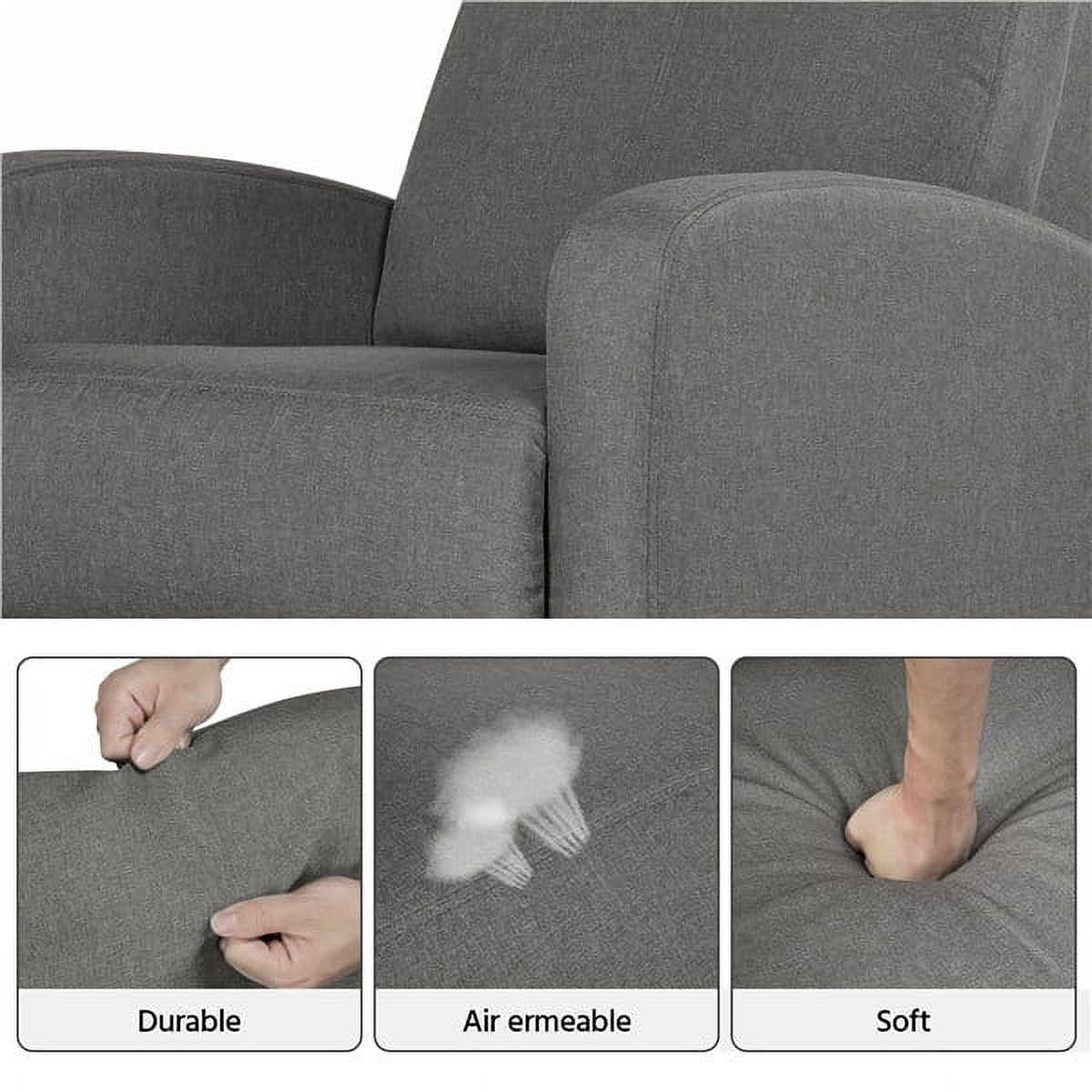 Alden Design Modern Adjustable Fabric Recliner with Footrest, Set of 2, Gray