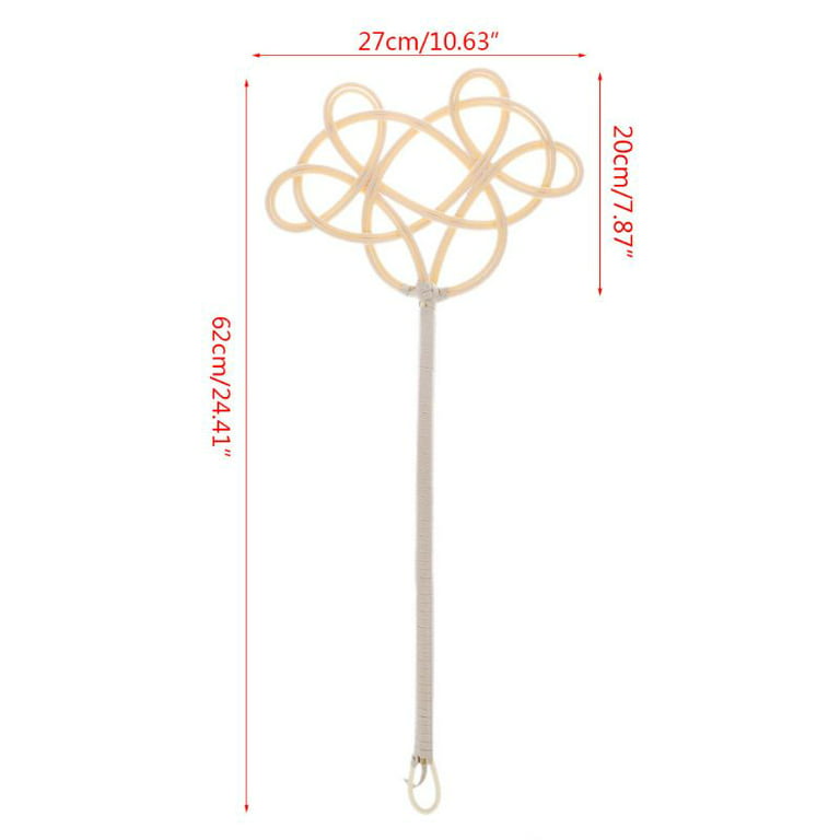 Hand Crafted Rattan Rug Beater Tool for Pet Owner with Wide-Faced Paddle  28.5 in