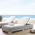 thumbnail image 1 of Modway Conway Sunbrella? Outdoor Patio Wicker Rattan Chaise Lounge in Light Gray White, 1 of 11