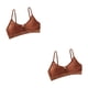 thumbnail image 4 of Sonducket Sujetador de correa fina Sujetadores suaves Bralette sin costuras amigable con la piel Ropa interior Marrón Tamaño libre 2Conjunto, 4 of 6